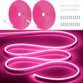 10M/32.8FT/2PC/ Pink LED Strip Lights with Installation Accessories - Waterproof Flexible Neon Rope Light for Indoor & Outdoor Use, [Adapter Not Included]