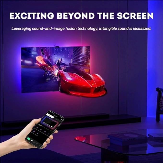 Lumina Pro Tv Immersion Kit,TV Backlight LED 16.4ft - TV Backlight Sync to Screen PC Monitor for 55-65 inch Screens,RGB LED Strip Lights Cuttable with Smart App Control,Game & Music Sync (13Ft)