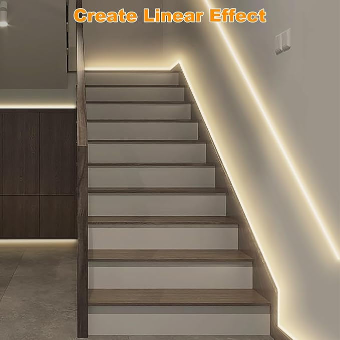 Smart White COB Led Strip Light with Remote, 32.8ft 3000K Bright Warm White WiFi COB Light Strip Compatible with Alexa Google, Dimmable Indoor Led Lights for Cabinet, Room, 2 Rolls of 16.4ft