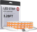 BTF-LIGHTING FCOB COB FOB LED Strip Lights 5V USB Powered 3.28FT 320LEDs Orange Color 8mm Width Dimmable CRI 90+ with 3M Tape Flexible High Density for 3D Printer TV Backlight PC DIY Decor