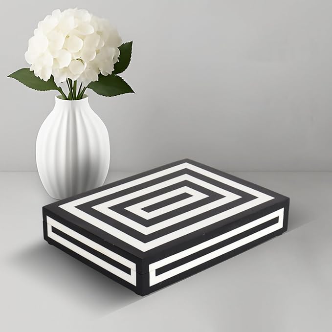 Handicrafts Home Decorative Box 8x6 – Photo Storage Box, Jewelry Organizer, Modern Decorative Storage Box with Lid, Bohemian Table Décor, Vintage Keepsake Box for Shelf or Coffee Table Décor