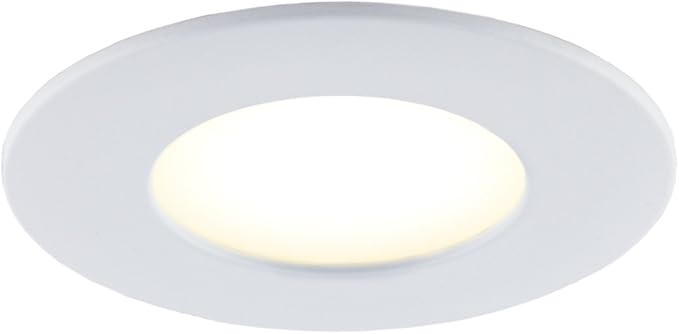 BAZZ WFDISK400WX4 Slim Disk Colors Smart Home Wi-Fi RGB LED Recessed Fixture Kit, Tunable, Dimmable, Alexa and Google Assistant Compatible, Damp Location, White. 4 Count, 4-in