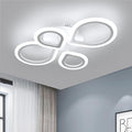 DELIPOP Modern LED Ceiling Light, 6500K Flush Mount Ceiling Light, 4 Rings Ceiling Light Fixture for Living Room Bedroom Kitchen
