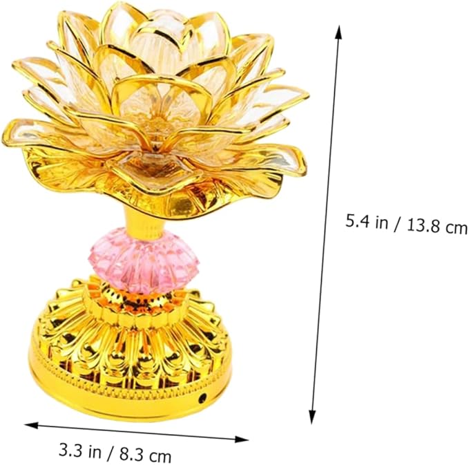 1Pc Color Changing LED Lotus Lamp Elegant Hall Light Ornament for Home Decoration for Living Room Bedroom and Meditation Spaces