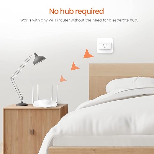 TENDA SP6 Smart Plug WiFi Outlet Switch, Works with Alexa & Google Assistant for Voice Control, Remote Control via App, Timer & Schedule Function, 15A Easy Install, Compact Design, FCC ETL Certified