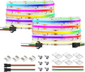 BTF-LIGHTING FCOB WS2814 IC RGBW 3000K COB LED Strip Flexible High Density Uniform Chasing Color Light 2X16.4FT Total 32.8FT DC12V 16IC/m 10mm Width for Home Decor(No Adapter or Controller)