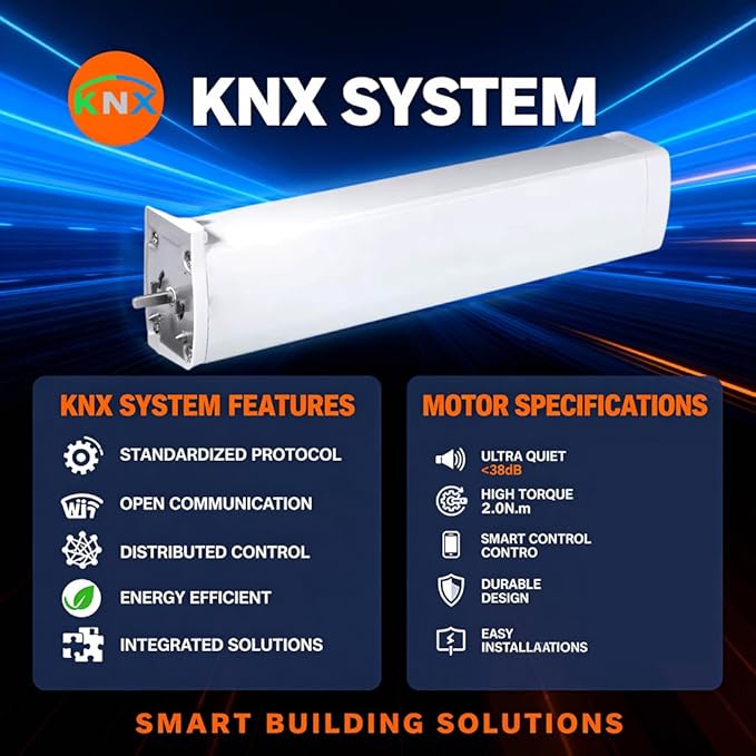 KNX Automatic Curtain Opener, 2.0N Electric Curtains with Remote, 1.3mm Thickened Motorized Curtain Track, Silent Smart Curtains for Ceiling Mount, SX-5810-KNX (7 meters (275.6 inches))