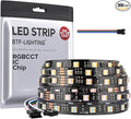 BTF-LIGHTING WS2805 IC RGBCCT Addressable Dual Data LED Strip 5050SMD 16.4FT 60LED/m 10Pixel/m 5 Colors in 1 Chasing Color RGB+CCT 3000K-6500K Lights Strip IP30 DC24V(No Adapter or Controller)