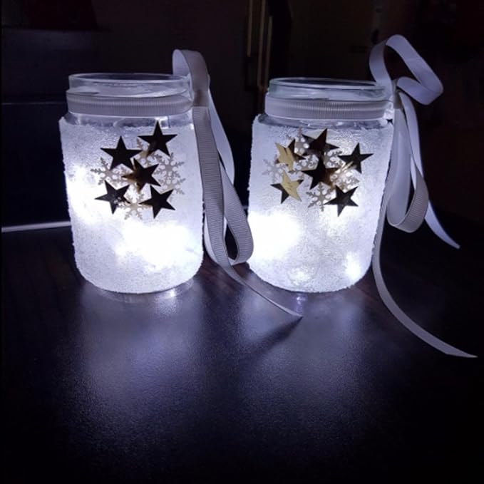 2 x 50LEDs Fairy Lights Battery Operated, Silver Wire 2 Mode 16.4Ft Chains String Lights for Bedroom Christmas Party Decoration (Cool White, 16.4)