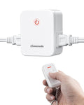 DEWENWILS Indoor Remote Control Outlet, Wireless Remote Light Switch with 2 Side Outlets, No Interference Remote Outlet Switch, No Wiring, 15A/1875W, 100ft RF Range, Compact Design, Programmable