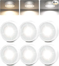 EZVALO LED Puck Lights, Rechargeable Sitck On Tap Lights, Wireless Closet Light, 3 Color Temps, Under Cabinet Lights, 2.5'' Mini Touch Light, Ideal for Kitchen,Closet,Pantry,Shelves,Camper(6 Pack)