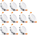 3 inch Dimmable LED Recessed Lighting, 7W Retrofit Downlight, 6000K Daylight White, CRI 80 with LED Driver, as AC 110V Ceiling Light Fixture for Living Room, Kitchen, Bedroom, Hallway, 10 Pack