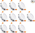 3 inch Dimmable LED Recessed Lighting, 7W Retrofit Downlight, 3000K Warm White, CRI 80 with LED Driver, as AC 110V Ceiling Light Fixture for Living Room, Kitchen, Bedroom, Hallway, 10 Pack