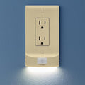 SnapPower 2 Pack MotionLight [for Décor Outlets] - Motion Detecting LED Night Lights Built-in to Wall Plate - Bright/Dim/Off Options - Auto On/Off Sensor - (Décor, Ivory)