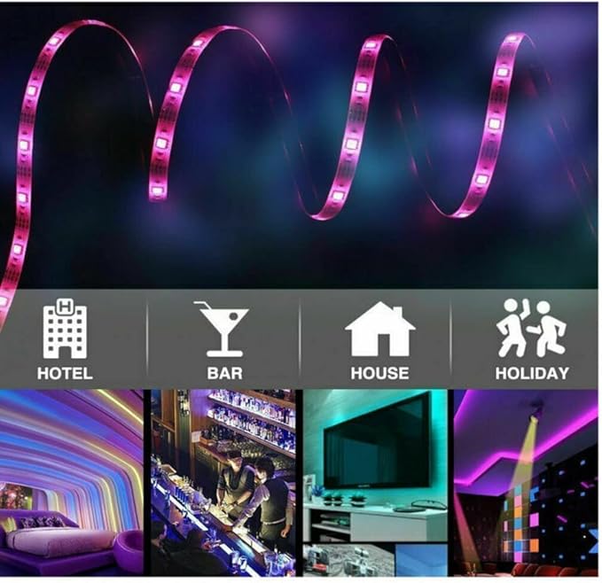 asky DC 5V LED Strip Light USB Mood Color Changing Lights TV Backlight RGB + Remote (2m)