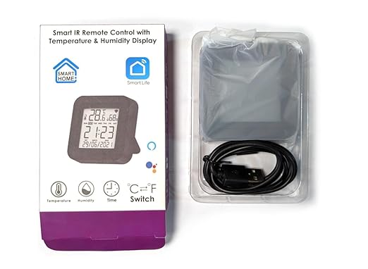Usmile Smart WiFi Temperature Humidity Sensor with IR Remote Control for Home Automation, Compatible with Alexa, Google Assistant, Tuya, SmartThings