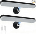 2 Pack Wireless Vanity Lights for Mirror, Rechargeable Battery Operated Makeup Light, Adjustable Light Bar, Magnetic Stick on LED Lighting Bathroom Decor Accessories, Black