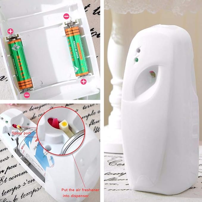 Automatic Air Freshener Dispenser Bathroom Timed Air Freshener Spray Wall Mounted, Automatic Scent Dispenser for Home, Room, Offices, Schools, Restaurants, Hotels, Public Toilet White