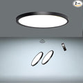 2 Pack Motion Sensor Ceiling Light with Remote,24w Flush Mount Light Fixture Round,Motion Sensor Light Indoor Wired for Hallway Porch Laundry Garage Basement,Motion Light 3000k/4000k/6000k Black