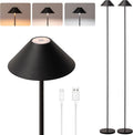 Rechargeable Floor Lamp for Indoor/Outdoor, Cordless Tall Standing Lamp with 3 Color Temps & Dimmable, IP43 Waterproof, Adjustable Height 16-59 Inch,LED Floor Lamp for Living Room, Patio(2 Pack)