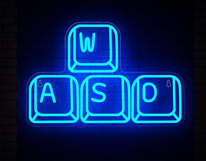 Gamer Led Neon Sign Wall Decorations Keyboard Shaped Dimmable USB Adjustable Brightness for Boys Gaming Room Bedroom Man Cave Gifts for Men Neon Lamp Game Room Accessories