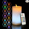 NICEME LED Multi Colored Flameless Candle with Remote Control Timer, 6" Realistic Wax Color Changing Candle Battery Operated with Flickering Flame for Wedding Home