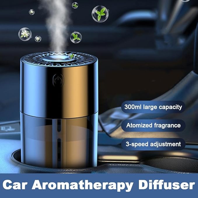 Generic Car Humidifier, Diffuser, 300ml, 7-LED Color Changing, USB Cool Mist, for Car, Home, Office (Hilton)