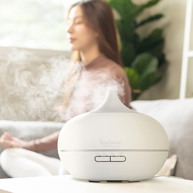 Ultimate Ultrasonic Aromatherapy Diffuser for Essential Oils - Therapeutic Grade, Helps You to Relax - 3 Timer & 7 Ambient Light Settings - Up to 16 Hours of Use - Bamboo, 300mL