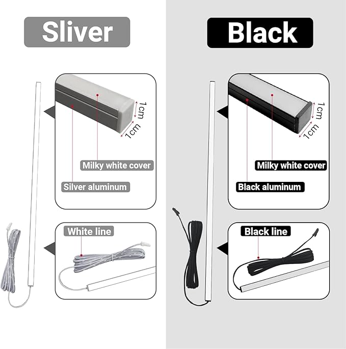 HAMRVL Black LED Recessed Lighting Kit - 6pcs DC12V Warm White Slat Wall Lights with Smart Switch,3000k Self-Adhesive Wall Panel Lights for Wood Slat Wall Panels, Headboards, Stairs, Media Wall Panels