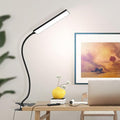 Vansuny Clip on Light LED Desk Lamp with Eye-Caring LED Light and Metal Clip, 11 Level Brightness 3 Color Modes, Power by USB Port 5W Adjustable Neck Reading Lamp for Home and Office (5W, Black)