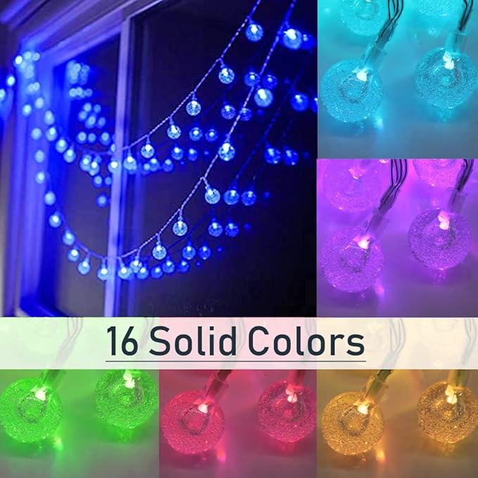 Mocalido 20ft Color Changing Globe String Lights Indoor, 30 LED Hanging Colored Christmas Lights for Bedroom USB Powered with Remote, Fairy Lights Classroom, Camping Tent Decor