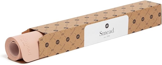 Smead Desk Pad, Vegan Leather Desk Mat with Non-Slip Faux Suede Backing, Perfect Desk Organizer for Office Decor, 31.5” x 15.7” Medium, Dusty Rose (64834)
