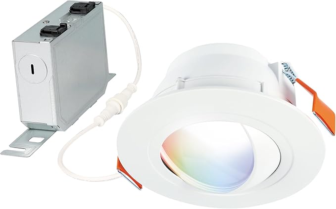 HALO 6” Smart Wi-Fi Canless LED Light Powered by WiZ Pro, Dimmable Full Color w/Adjustable Gimbal, SpaceSense, Smart Home-Ready - RAWZC610