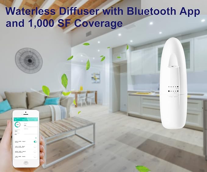 Smart Waterless Aromatherapy Essential Oil Diffuser, Professional Portable Scent Diffuser, Waterless Plug-in Aroma Diffuser for Essential Oils, 100ml Scent air Machine for Home, Large Room