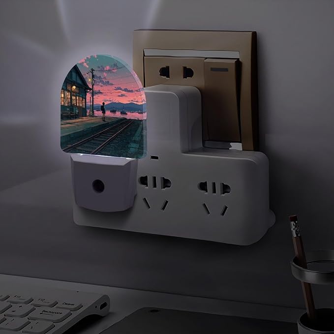 Plug in Night Light with LED & Smart Light Sensor, Track Auto-On/Off Night Lights Plug Into Wall for Bedroom, Bathroom, Hallway, Stairway