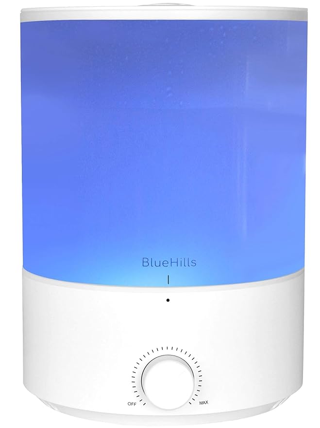 BlueHills Premium Set of Two Large 4000 ML XL Essential Oil Diffusers Humidifier Combo for Large Room Home with Décor LED Lights Great Gift – Value Pack of Dark Wood Grain and White