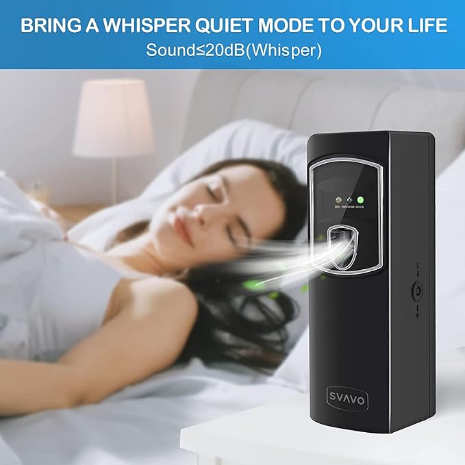 SVAVO Automatic Air Freshener Dispenser - Wall Mounted/Free Standing Auto Aerosol Spray Dispenser Programmable Fragrance Dispenser for Indoor-Bedroom, Hotel, Office, Commercial Place, Black