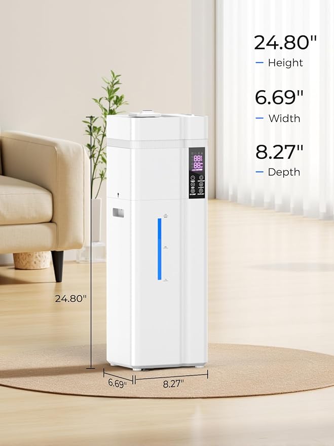 13L/3.43Gal Humidifier Large Room, 800ft² Coverage, 100H Runtime, Auto Humidity Control, Top Fill, Humidifiers for Bedroom, 35dB Quiet, Sleep Mode, Aroma Diffuser, 24H Timer, Auto Shut-off Protection