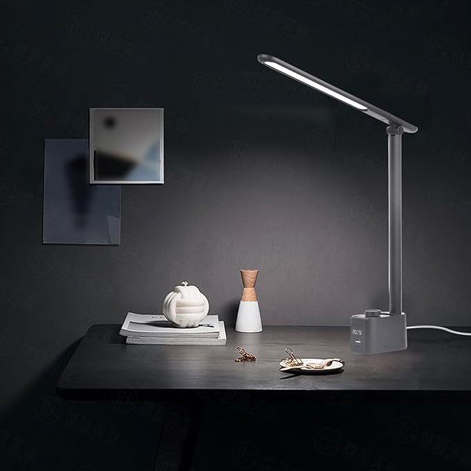 Pssopp LED Desk Lamp, 5 Color Temperatures Adjustable 18W Eye Caring Table Reading Lamp for Home Study and Office (T221012)