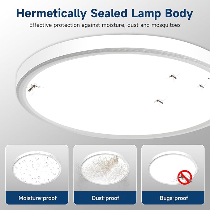 7.5Inch LED Ceiling Lights, 5 Colors Selectable (3000K/3500K/4500K/5000K/6000K) Flush Mount Ceiling Lights, Ultra Thin LED Lights Fixtures 0.87Inch for Dinning Room