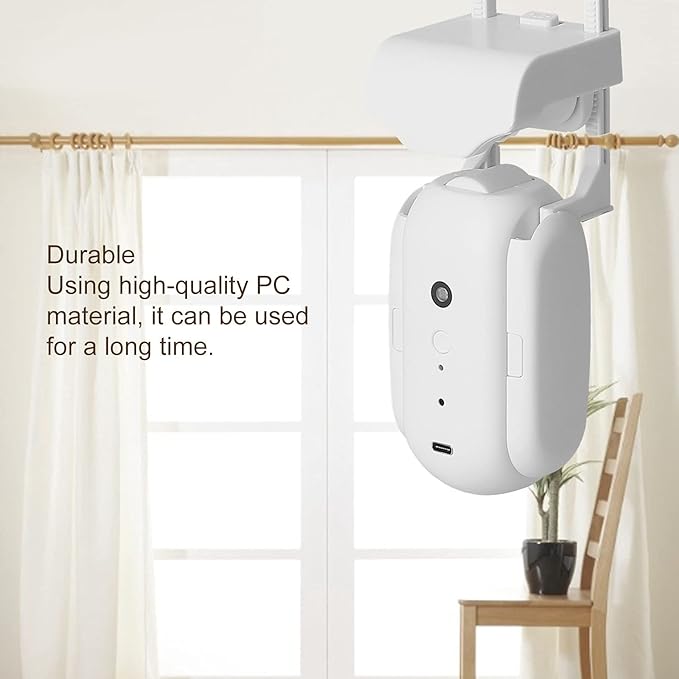 Automatic Curtain Opener and Closer, Light and Temperature Sensor Smart Curtain Motor with Tuya App Timer, Remote Control Curtain Rail Curtain Opener Robot