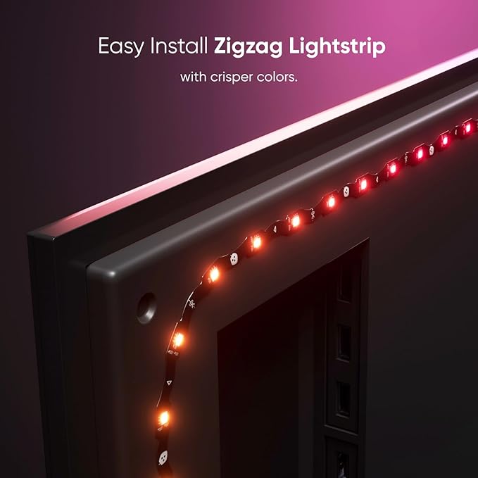 Nanoleaf 4D V2 TV LED Backlight, Smart Addressable Gradient Lightstrip Kit with Screen Sync, Multicolor Immersive LED Lightstrip Zigzag, Bias Lighting for Home Theatre & Gaming, Fits Up to 65" TV