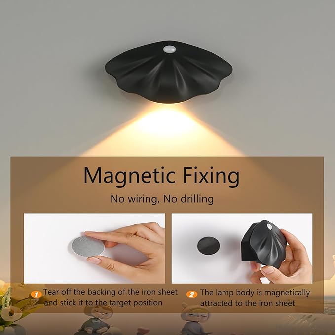 Indoor Wall Sconce 2 Pack Motion Sensor LED Wall Sconce Magnetic Wall Lamps Outdoor Wall Light Porch Lights for Bedroom, Living Room, Hallway, 3000/4000/6000K