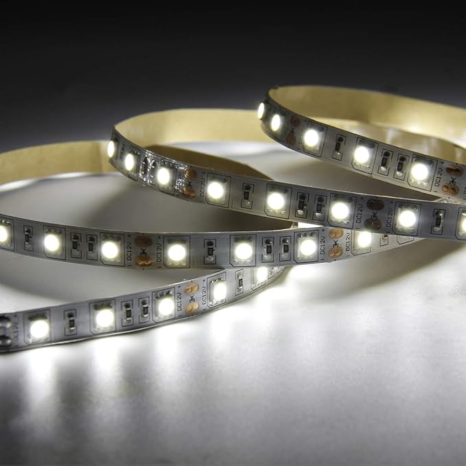 SUPERNIGHT LED Light Strip White, 6000K Daylight White Lights 16.4 Ft 300leds 60leds/m 5050 SMD Flexible Waterproof Tape for Boats, Bathroom, Mirror, Ceiling