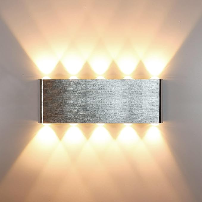 Kawell 10W Modern Wall Sconce LED Wall Light Up Down Indoor LED Wall Lamp Aluminum for Bedroom Living Room Bedside Stairs Hallway Corridor, 3000K