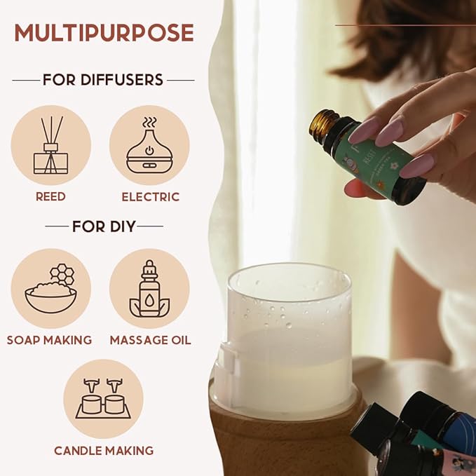 Folkulture Essential Oils for Diffuser for Home | Set of 4 Pure Essential Oil Set | Diffuser Oils Scented | Essential Oils for Candle Making - Lavender Oil, Jasmine Essential Oil for Relaxation