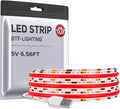 BTF-LIGHTING FCOB USB Powered Red Color COB LED Strip Lights 6.56FT 640LEDs 5V 8mm Width 90+ High CRI Ultra Bright Flexible Light for 3D Printer TV Backlight Display Cabinet PC DIY Decor