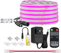 BTF-LIGHTING COB LED Strip Light 12V 16.4FT UL Listed, Purple Color Dimmable High Density Flexible Tape Light with RF Remote & ETL Power Adapter, Ultra Bright for Bedroom Kitchen Home Indoor Lighting