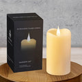 Flickering Flameless Candles with 3D Moving Flame, Last 1000+ Hours Battery Operated Candles with Timer, Ivory Real Wax Pillar Electric LED Candle for Wedding Christmas Party/3" x 6"