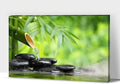 Zen Wall Art Decor, Modern Bathroom Zen Decor Wall Art, Canvas Wall Art for Spa Zen Room Decor, Green Bamboo Forest and Black Pebble Relaxing Art Prints for Office & Spa Wall Decor 32x48 Inches